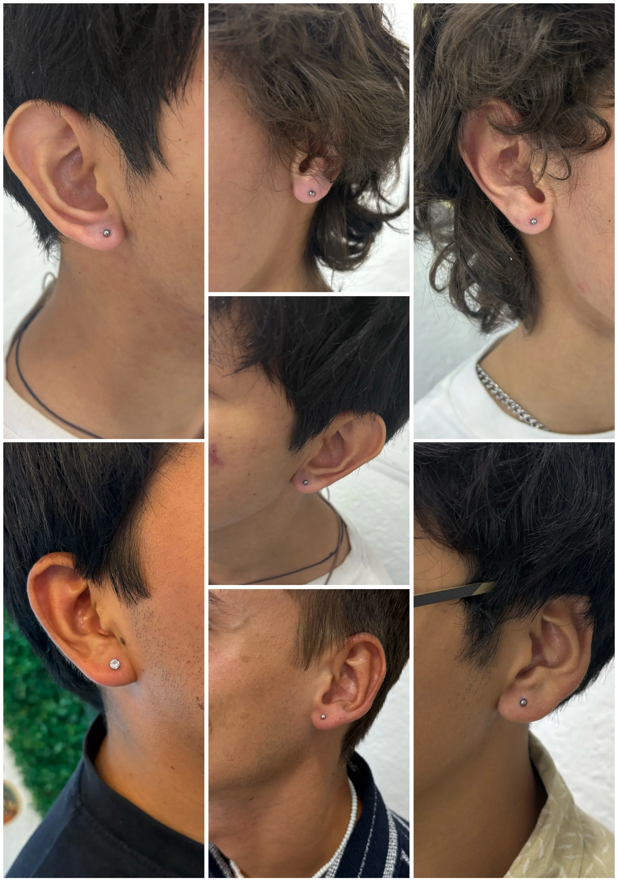 Collection de piercings d'oreille